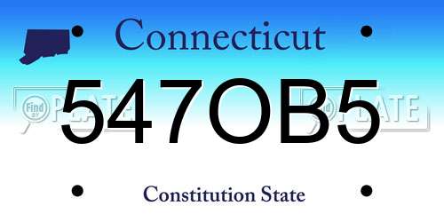 547OB5 Connecticut License Plate