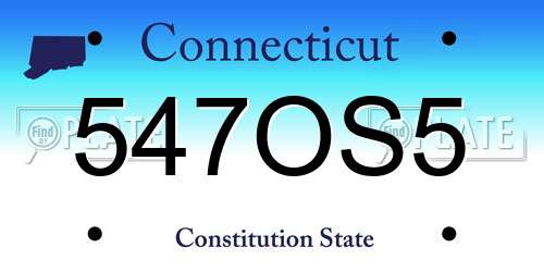 547OS5 Connecticut License Plate