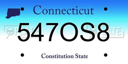 547OS8 Connecticut License Plate