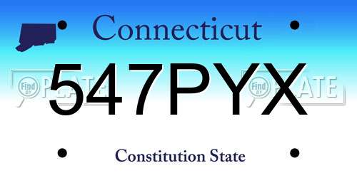 547PYX Connecticut License Plate
