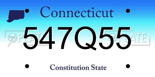 547Q55 Connecticut License Plate