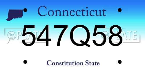 547Q58 Connecticut License Plate