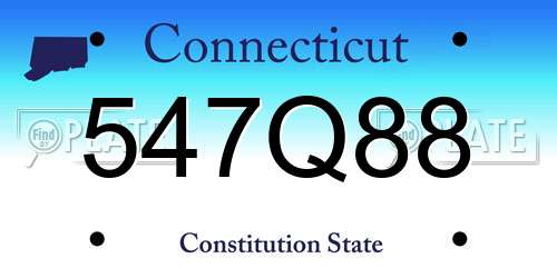547Q88 Connecticut License Plate