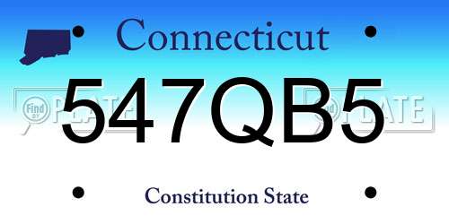 547QB5 Connecticut License Plate