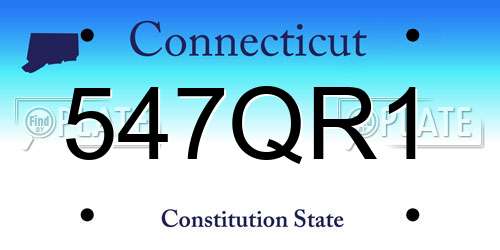 547QR1 Connecticut License Plate