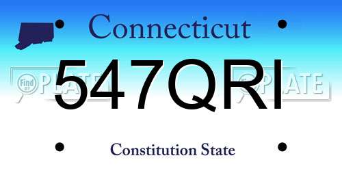 547QRI Connecticut License Plate