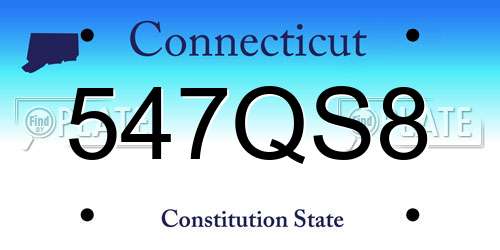 547QS8 Connecticut License Plate