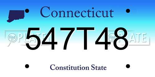 547T48 Connecticut License Plate