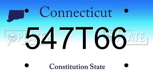 547T66 Connecticut License Plate