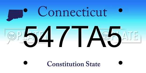 547TA5 Connecticut License Plate