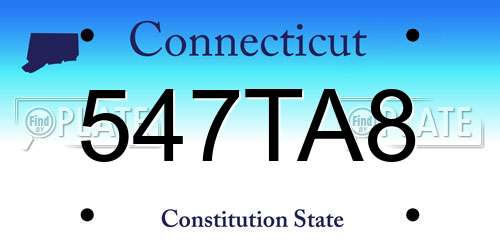 547TA8 Connecticut License Plate