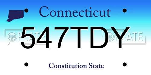 547TDY Connecticut License Plate