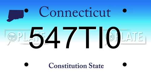 547TI0 Connecticut License Plate