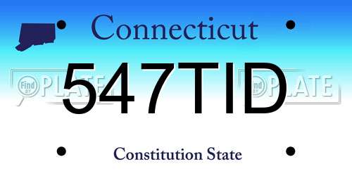 547TID Connecticut License Plate