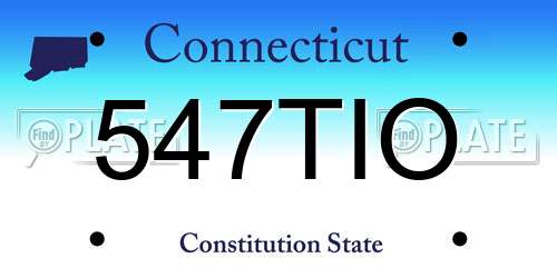 547TIO Connecticut License Plate