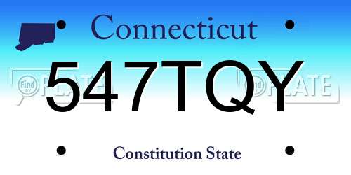 547TQY Connecticut License Plate