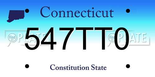 547TT0 Connecticut License Plate