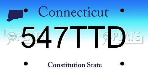 547TTD Connecticut License Plate