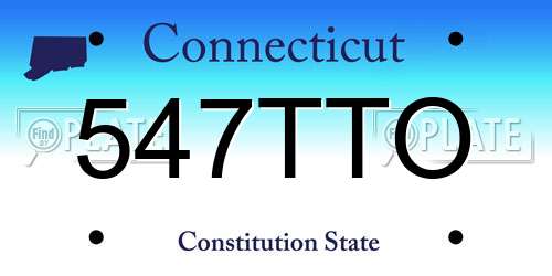 547TTO Connecticut License Plate