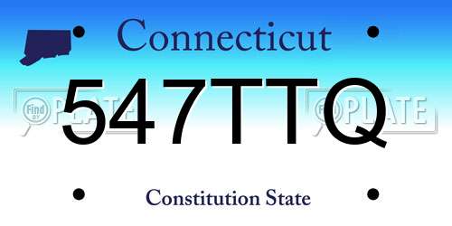 547TTQ Connecticut License Plate