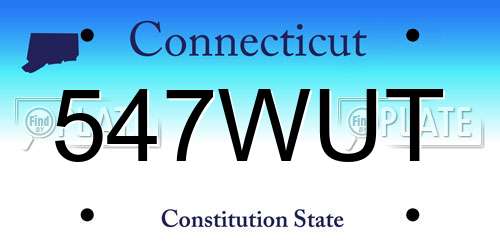 547WUT Connecticut License Plate