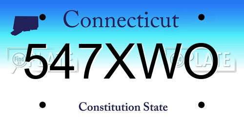 547XWO Connecticut License Plate