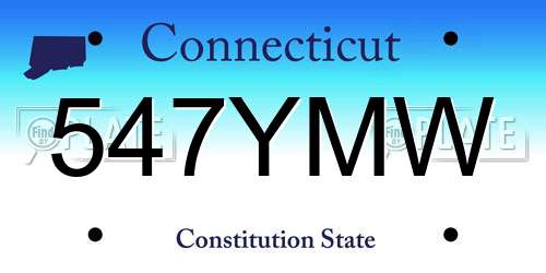 547YMW Connecticut License Plate