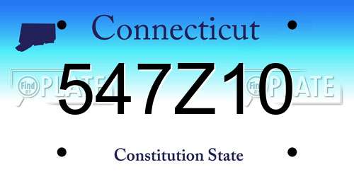 547Z10 Connecticut License Plate