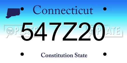547Z20 Connecticut License Plate