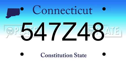 547Z48 Connecticut License Plate
