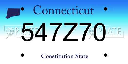 547Z70 Connecticut License Plate