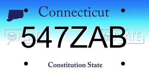547ZAB Connecticut License Plate