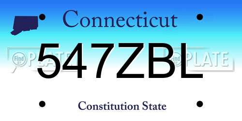 547ZBL Connecticut License Plate