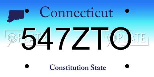 547ZTO Connecticut License Plate