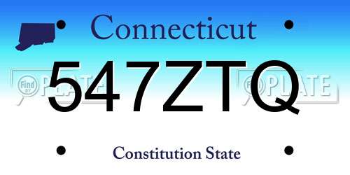 547ZTQ Connecticut License Plate