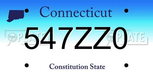 547ZZ0 Connecticut License Plate