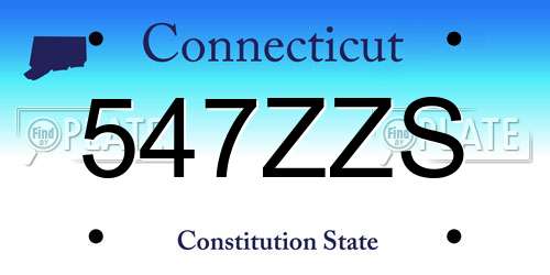 547ZZS Connecticut License Plate