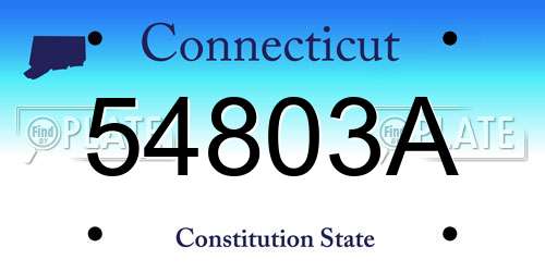 54803A Connecticut License Plate