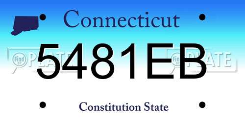 5481EB Connecticut License Plate