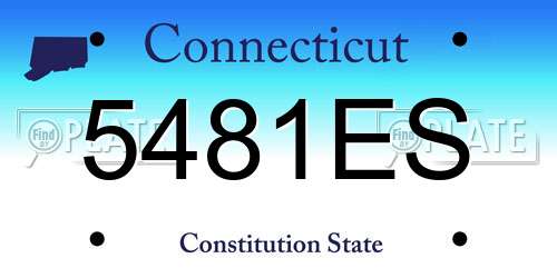 5481ES Connecticut License Plate
