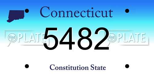5482 Connecticut License Plate