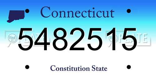 5482515 Connecticut License Plate