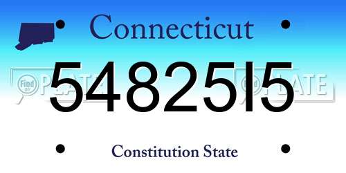 54825I5 Connecticut License Plate