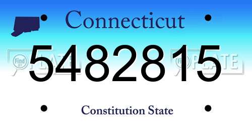 5482815 Connecticut License Plate