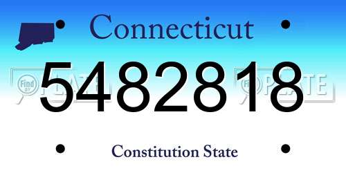 5482818 Connecticut License Plate