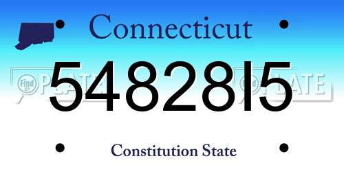 54828I5 Connecticut License Plate