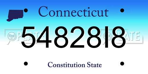 54828I8 Connecticut License Plate