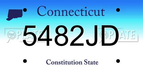 5482JD Connecticut License Plate