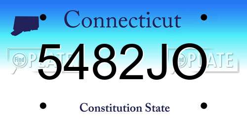 5482JO Connecticut License Plate