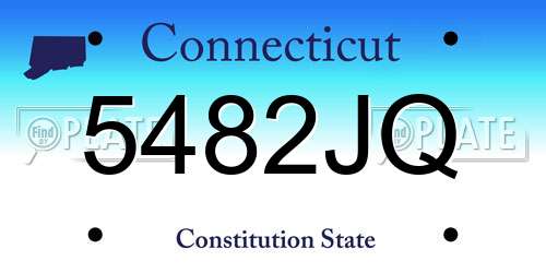 5482JQ Connecticut License Plate